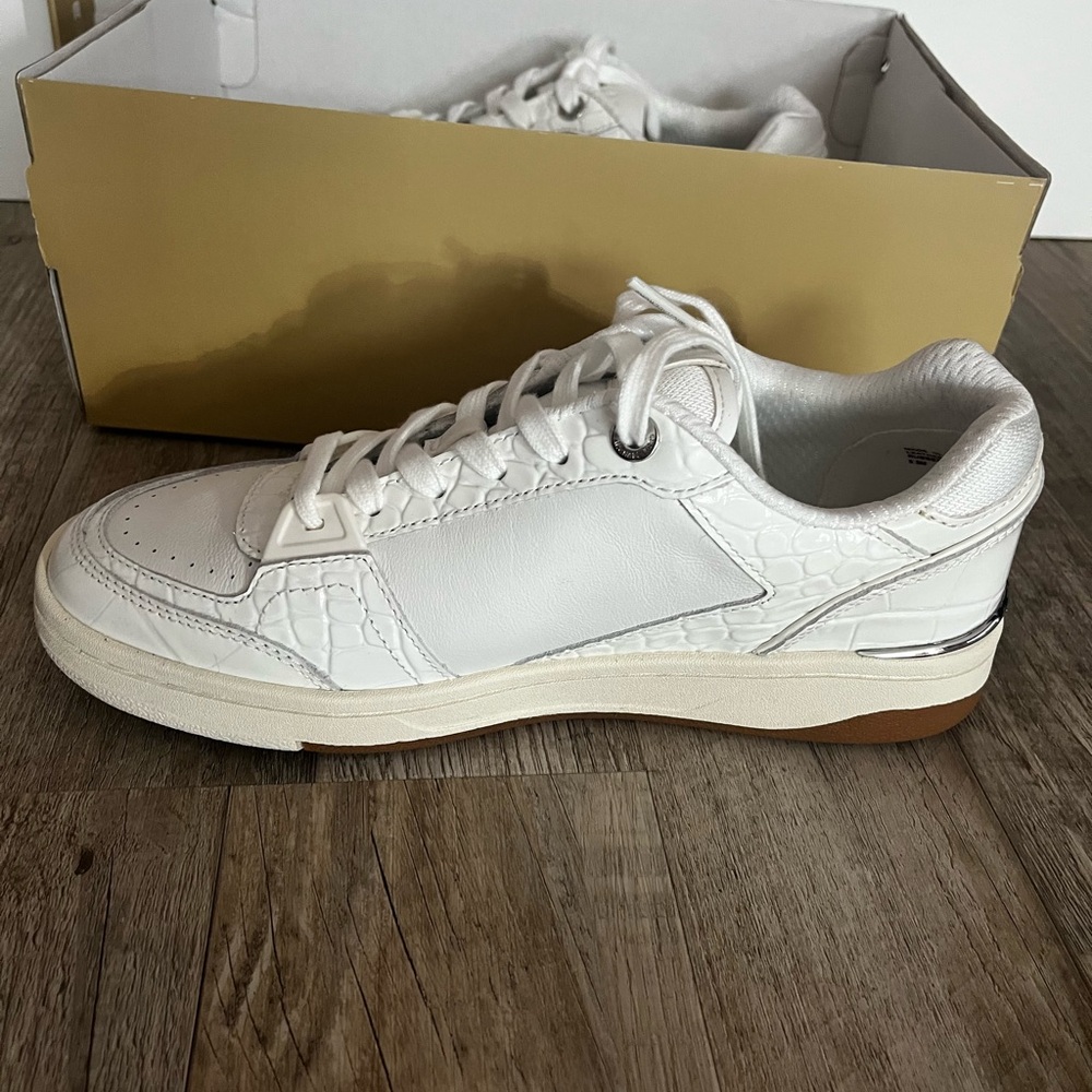 Michael Kors Optic White Rebel Leather Sneakers - Picture 7 of 7
